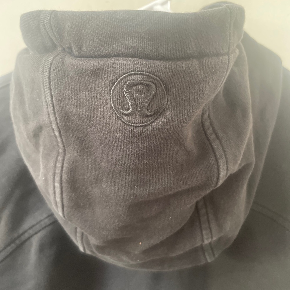 Lululemon Women's Embroidered To You Zip Up Hoodie Black Cotton Terry Size 10 - Picture 8 of 8